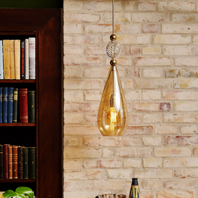 Smykke takpendel L Golden Smoke/krystall swirl ball-Takpendler-EBB & FLOW-LA101915-Lightup.no