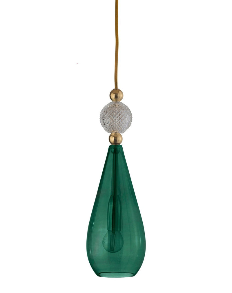 Smykke takpendel M Grønn/krystall check ball-Takpendler-EBB & FLOW-LA101164-Lightup.no