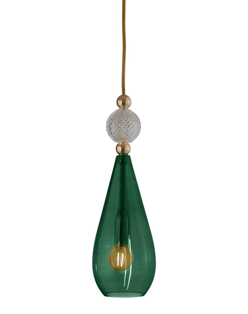 Smykke takpendel M Grønn/krystall check ball-Takpendler-EBB & FLOW-LA101164-Lightup.no