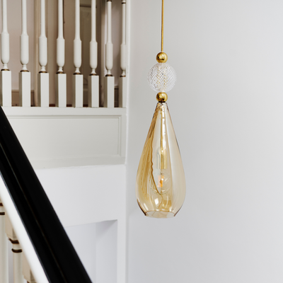 Smykke takpendel M Klar Golden Smoke/krystall-Takpendler-EBB & FLOW-LA101141-Lightup.no