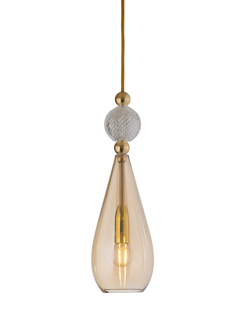 Smykke takpendel M Klar Golden Smoke/krystall-Takpendler-EBB & FLOW-LA101141-Lightup.no