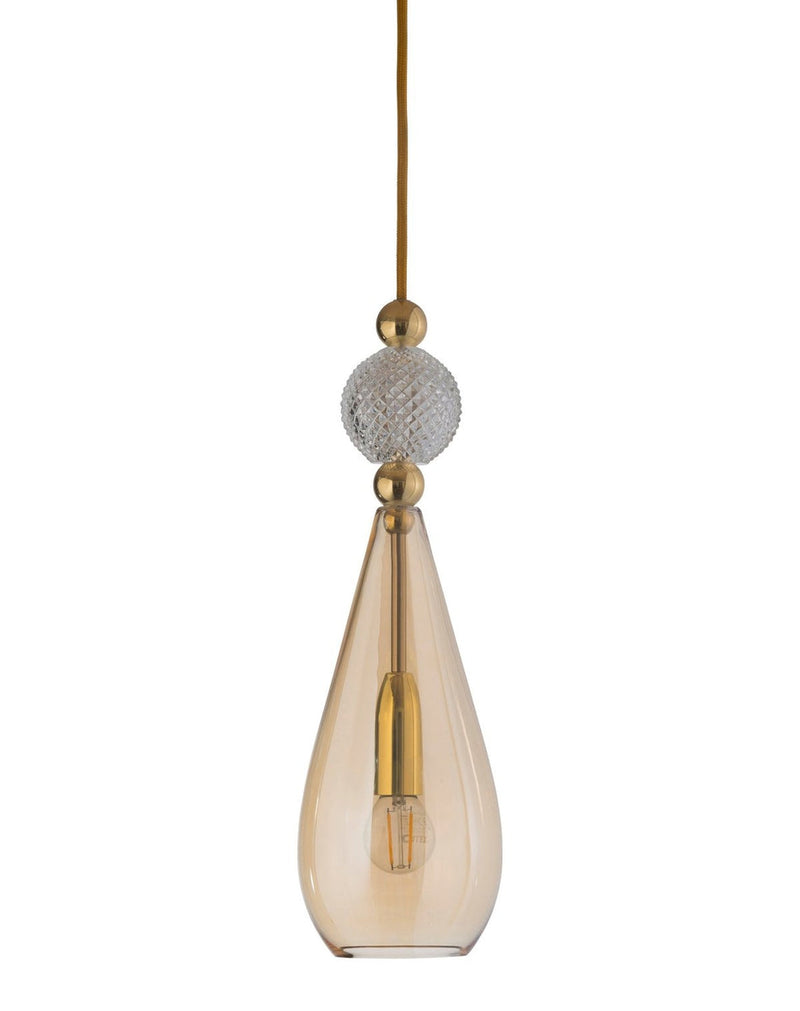 Smykke takpendel M Klar Golden Smoke/krystall-Takpendler-EBB & FLOW-LA101141-Lightup.no
