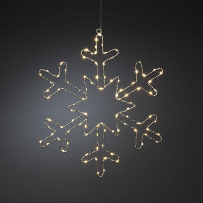 Snefnugg 48 cm 100 amber LED - Sølv-Julebelysning dekor og pynt-Konstsmide-1803-993-Lightup.no