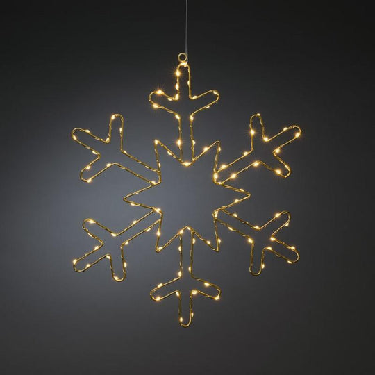 Snefnugg 48 cm 100 amber led - Gull-Julebelysning dekor og pynt-Konstsmide-1803-883-Lightup.no
