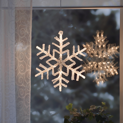 Snøfnugg 30 cm - Varmhvit-Julebelysning adventstjerne-Konstsmide-4446-103-Lightup.no