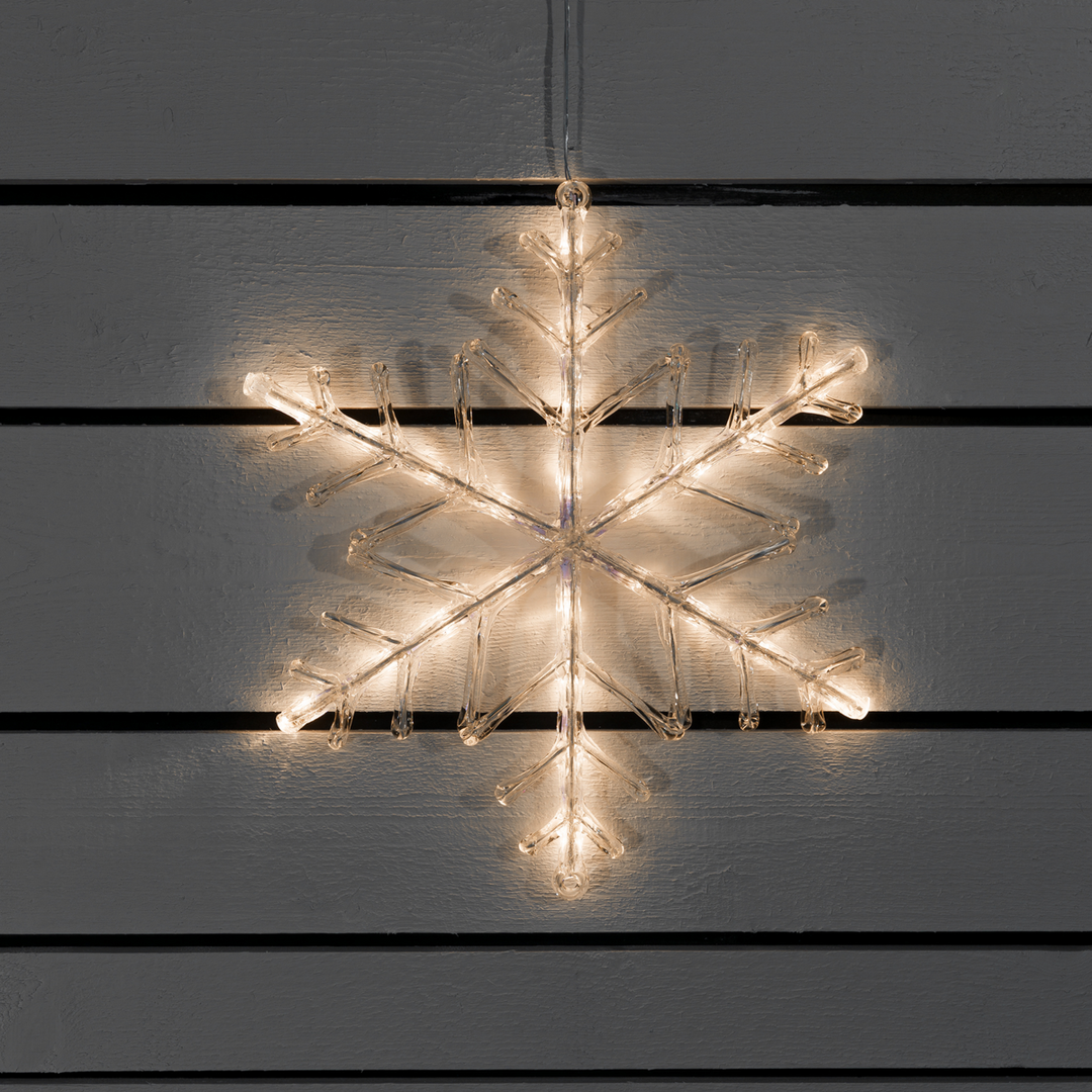 Snøfnugg med 24 varmhvite LED 40 cm IP44 utendørs-Julebelysning dekor og pynt ute-Konstsmide-4440-103-Lightup.no