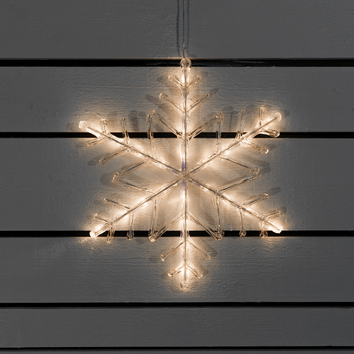 Snøfnugg med 24 varmhvite LED 40 cm IP44 utendørs-Julebelysning dekor og pynt ute-Konstsmide-Hvit-4440-103-Lightup.no