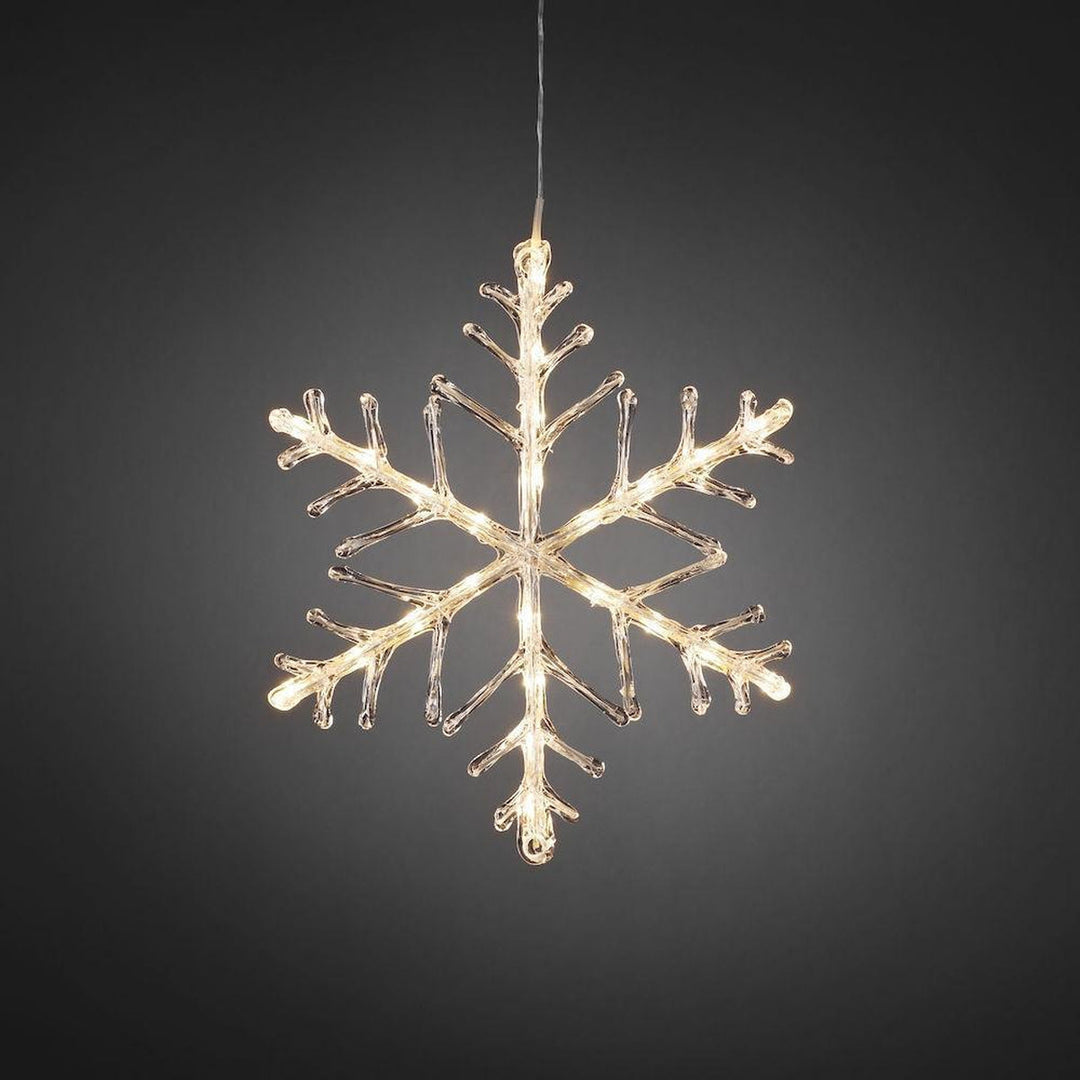 Snøfnugg med 24 varmhvite LED 40 cm IP44 utendørs-Julebelysning dekor og pynt ute-Konstsmide-Hvit-4440-103-Lightup.no