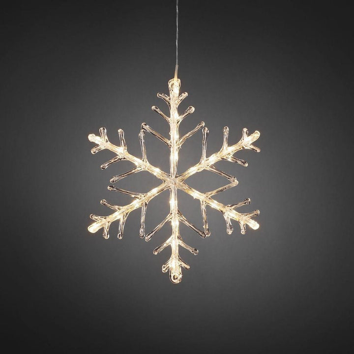 Snøfnugg med 24 varmhvite LED 40 cm IP44 utendørs-Julebelysning dekor og pynt ute-Konstsmide-Hvit-4440-103-Lightup.no