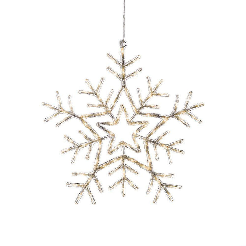 Snøfnugg med 90 varmhvite LED 58 cm IP44 utendørs-Julebelysning dekor og pynt ute-Konstsmide-4470-103-Lightup.no
