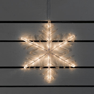 Snøfnugg varmhvite LED 40 cm IP44 utendørs - Batteridrevet-Julebelysning dekor og pynt ute-Konstsmide-4540-103-Lightup.no