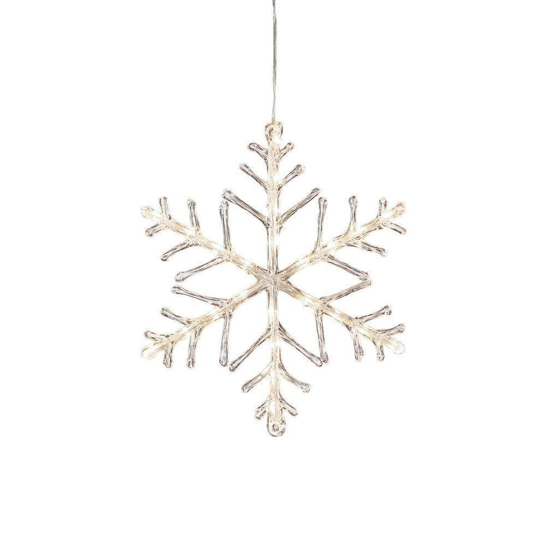 Snøfnugg varmhvite LED 40 cm IP44 utendørs - Batteridrevet-Julebelysning dekor og pynt ute-Konstsmide-Hvit-4540-103-Lightup.no