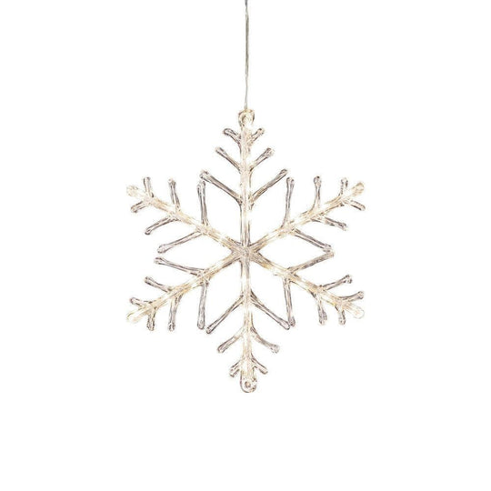 Snøfnugg varmhvite LED 40 cm IP44 utendørs - Batteridrevet-Julebelysning dekor og pynt ute-Konstsmide-Hvit-4540-103-Lightup.no
