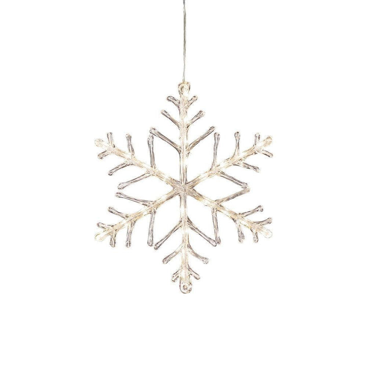 Snøfnugg varmhvite LED 40 cm IP44 utendørs - Batteridrevet-Julebelysning dekor og pynt ute-Konstsmide-Hvit-4540-103-Lightup.no