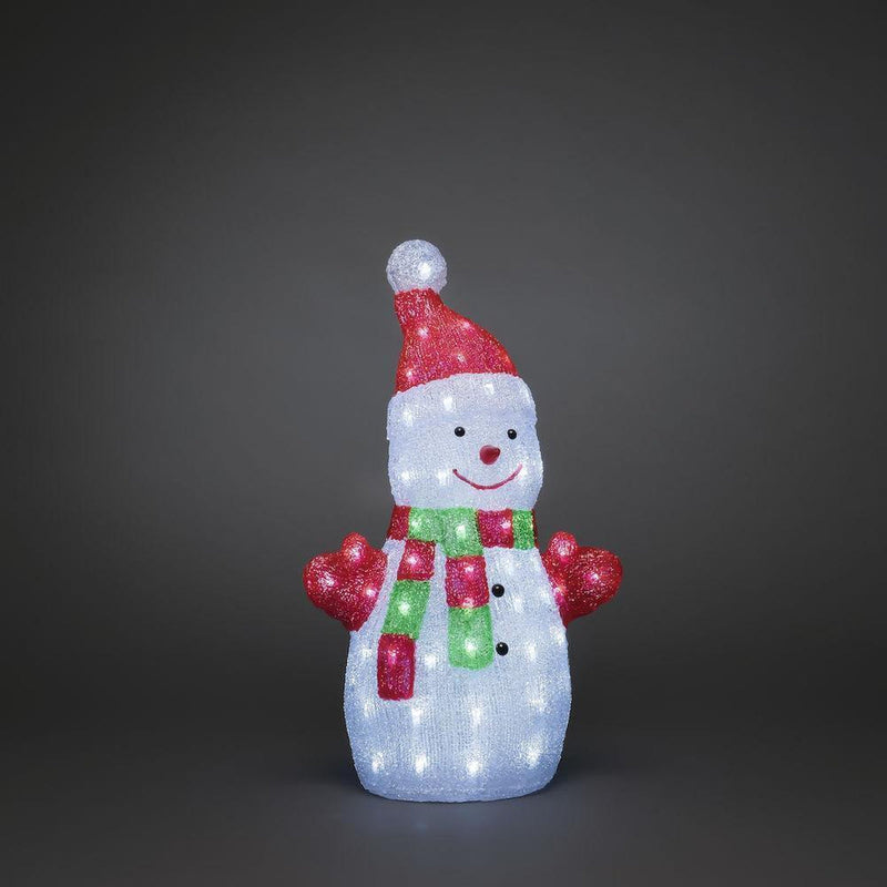 Snømann akryl 50 cm-Julebelysning dekor og pynt ute-Konstsmide-6297-203-Lightup.no