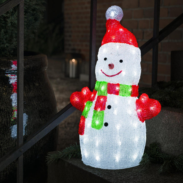 Snømann akryl 90 cm-Julebelysning dekor og pynt ute-Konstsmide-6285-203-Lightup.no