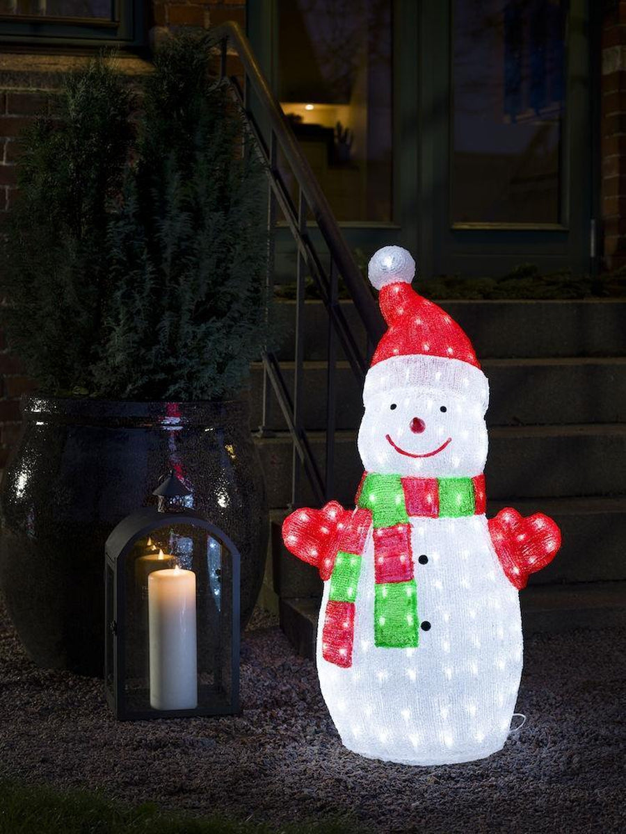 Snømann akryl 90 cm-Julebelysning dekor og pynt ute-Konstsmide-6285-203-Lightup.no