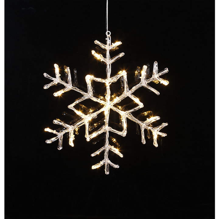 Snowflake / Snøfnugg - Varm hvit inne og utendørs-Julebelysning dekor og pynt-Star Trading-583-96-Lightup.no