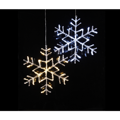 Snowflake / Snøfnugg - Varm hvit inne og utendørs-Julebelysning dekor og pynt-Star Trading-583-96-Lightup.no