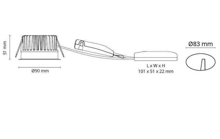 Soft Slim DimToWarm IsoSafe 6W LED 2000-2800K Ra>95 - Hvit-Downlight lavtbyggende-Sg Armaturen As-Hvit-3201634-Lightup.no