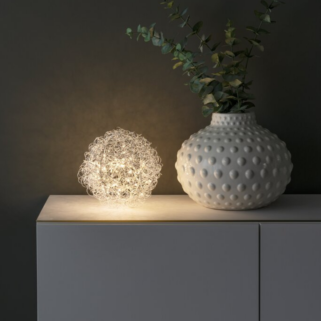 Sølv Metallball - 25 cm-Julebelysning dekor og pynt-Konstsmide-Sølv-3514-303-Lightup.no