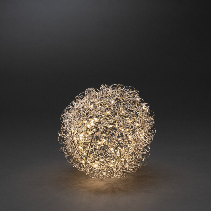 Sølv Metallball - 25 cm-Julebelysning dekor og pynt-Konstsmide-Sølv-3514-303-Lightup.no