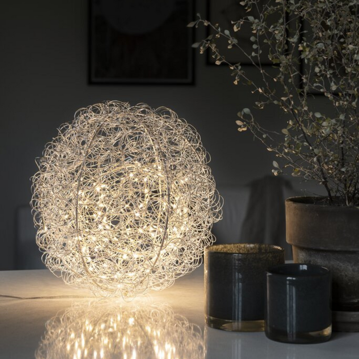 Sølv Metallball - 30 cm-Julebelysning dekor og pynt-Konstsmide-Sølv-3515-303-Lightup.no