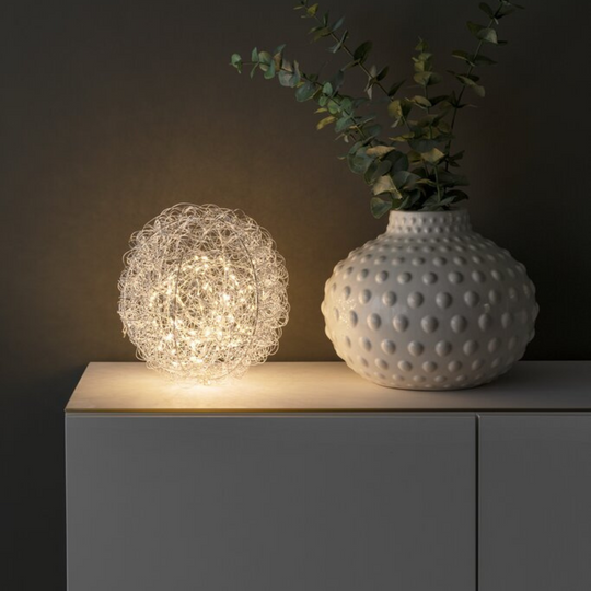 Sølv Metallball - 30 cm-Julebelysning dekor og pynt-Konstsmide-Sølv-3515-303-Lightup.no