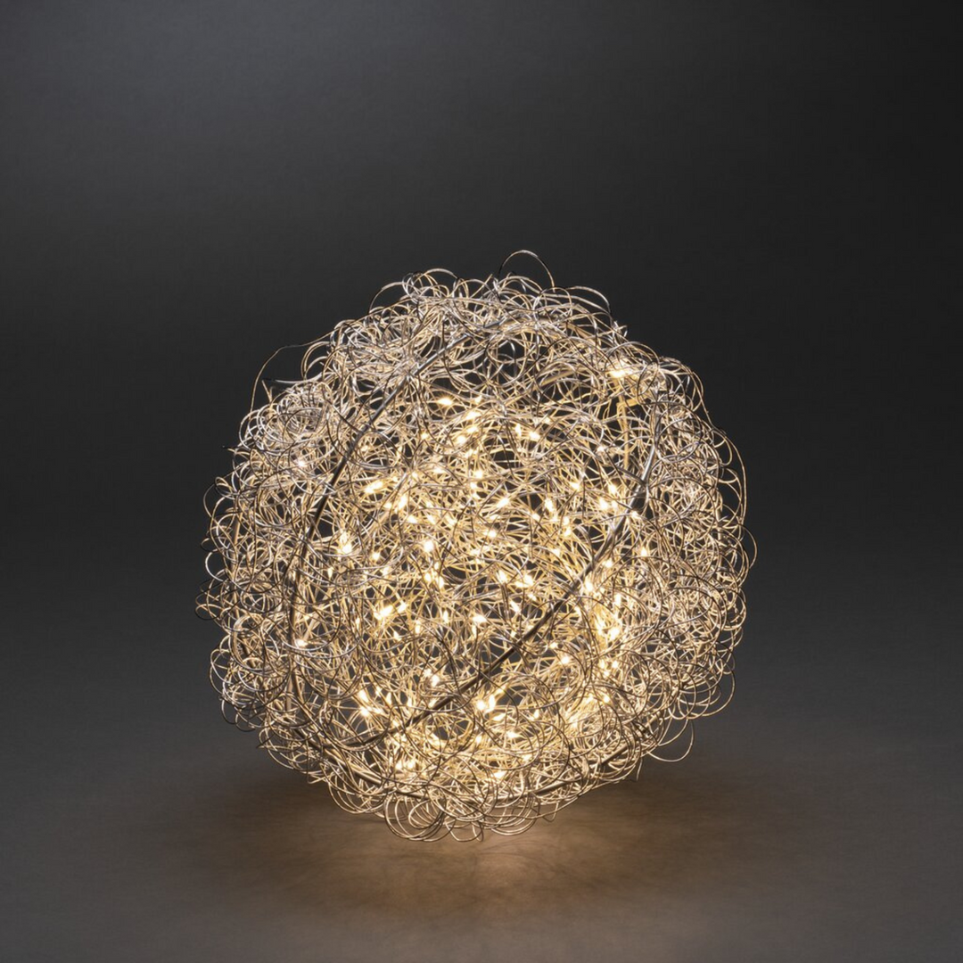 Sølv Metallball - 30 cm-Julebelysning dekor og pynt-Konstsmide-Sølv-3515-303-Lightup.no