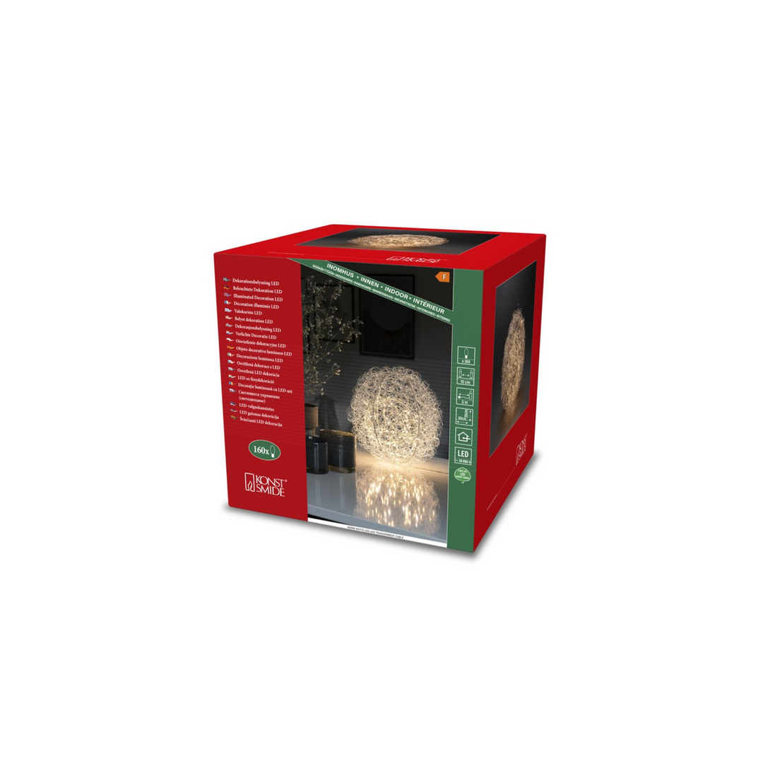 Sølv Metallball - 30 cm-Julebelysning dekor og pynt-Konstsmide-Sølv-3515-303-Lightup.no