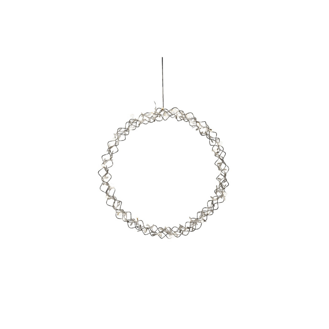 Sølvfarget krans - 45 cm-Julebelysning dekor og pynt-Konstsmide-Sølv-1788-303-Lightup.no