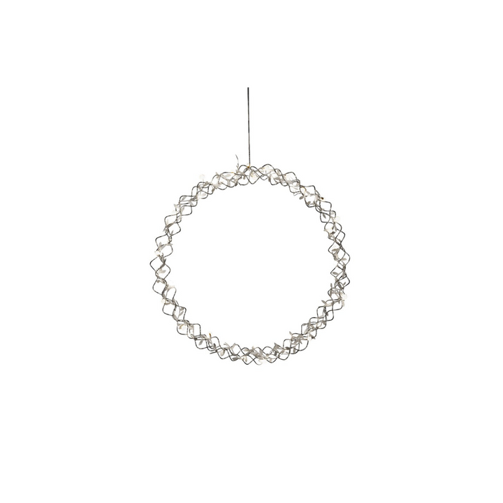 Sølvfarget krans - 45 cm-Julebelysning dekor og pynt-Konstsmide-Sølv-1788-303-Lightup.no