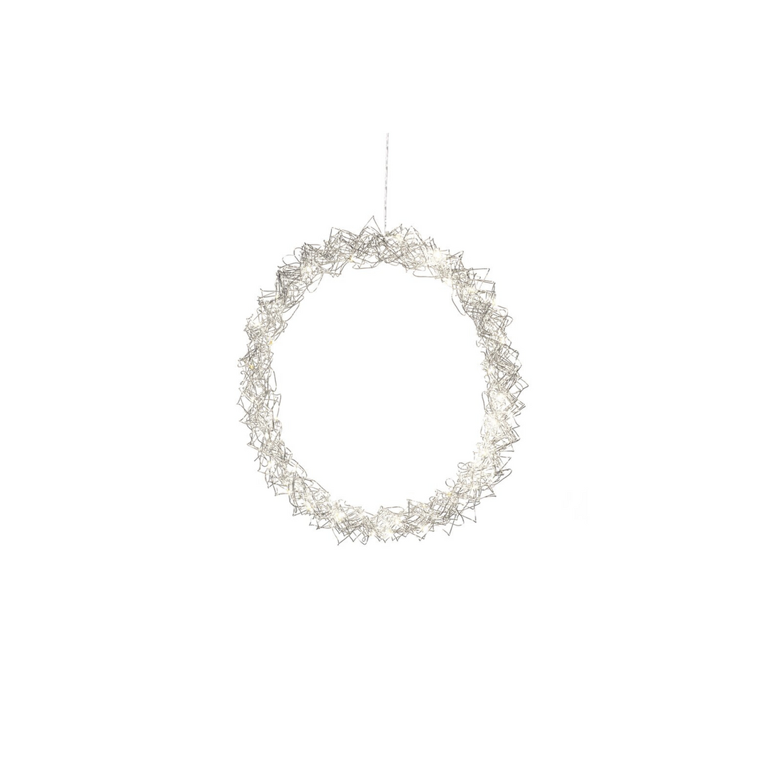 Sølvfarget metallkrans - 45 cm-Julebelysning dekor og pynt-Konstsmide-Sølv-1789-303-Lightup.no