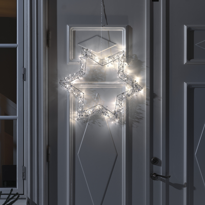 Sølvfarget stjerne - 60 cm-Julebelysning dekor og pynt ute-Konstsmide-1795-303-Lightup.no