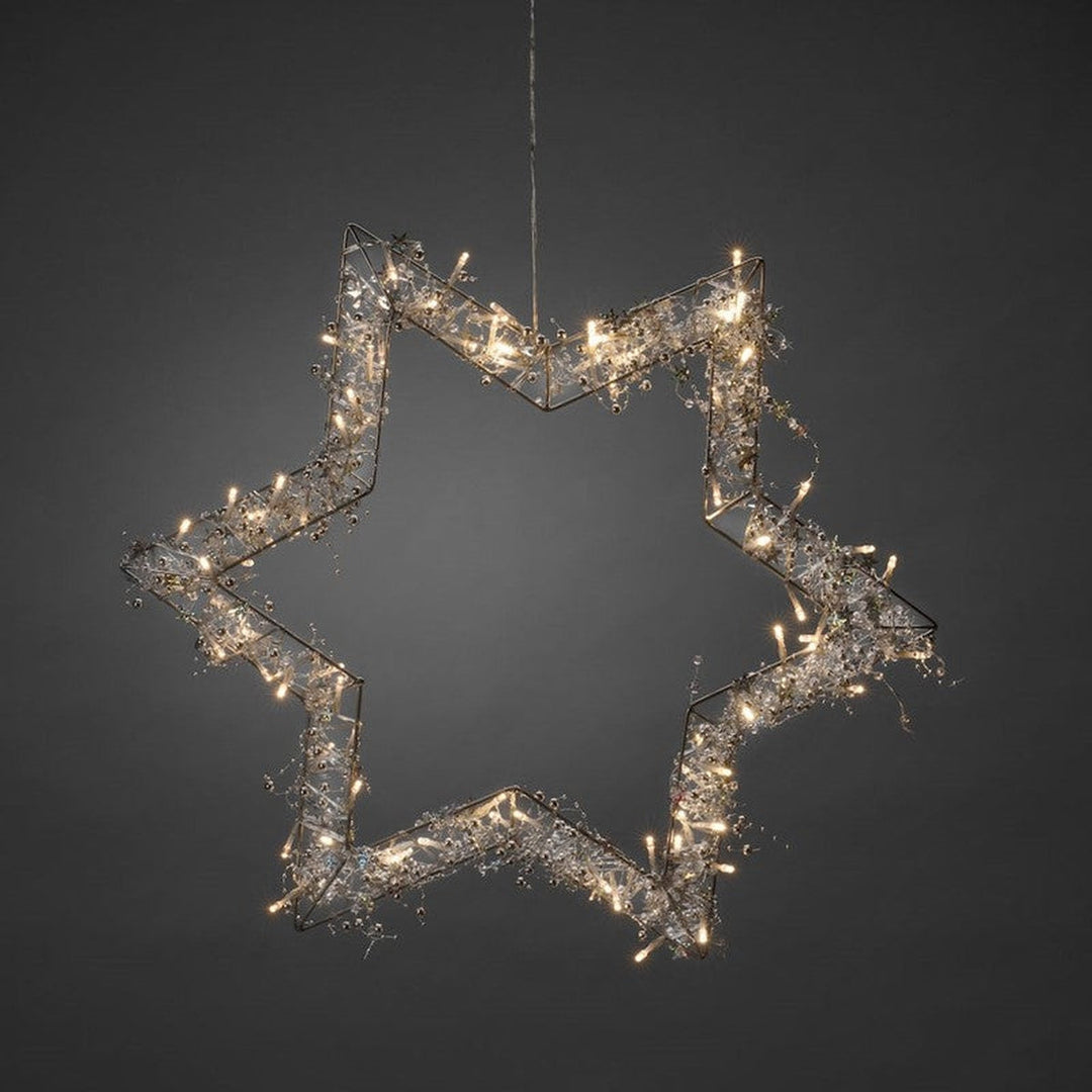Sølvfarget stjerne - 60 cm-Julebelysning dekor og pynt ute-Konstsmide-1795-303-Lightup.no
