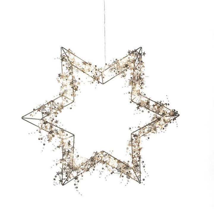 Sølvfarget stjerne - 60 cm-Julebelysning dekor og pynt ute-Konstsmide-1795-303-Lightup.no