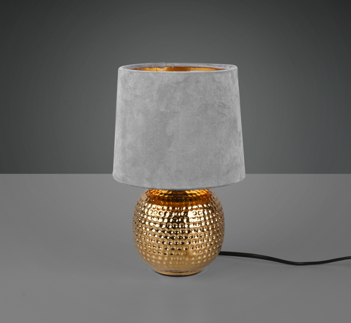 Sophia bordlampe - Gullfarget med grå skjerm-Bordlamper-Reality-Trl__R50821011-Lightup.no