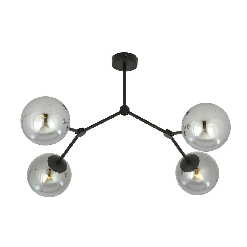 Space taklampe 4 lys - Svart/Røykfarget-Taklamper-Emibig-1134/4-Lightup.no