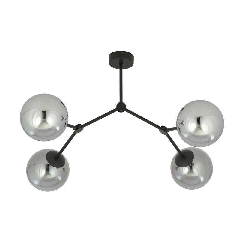 Space taklampe 4 lys - Svart/Røykfarget-Taklamper-Emibig-1134/4-Lightup.no