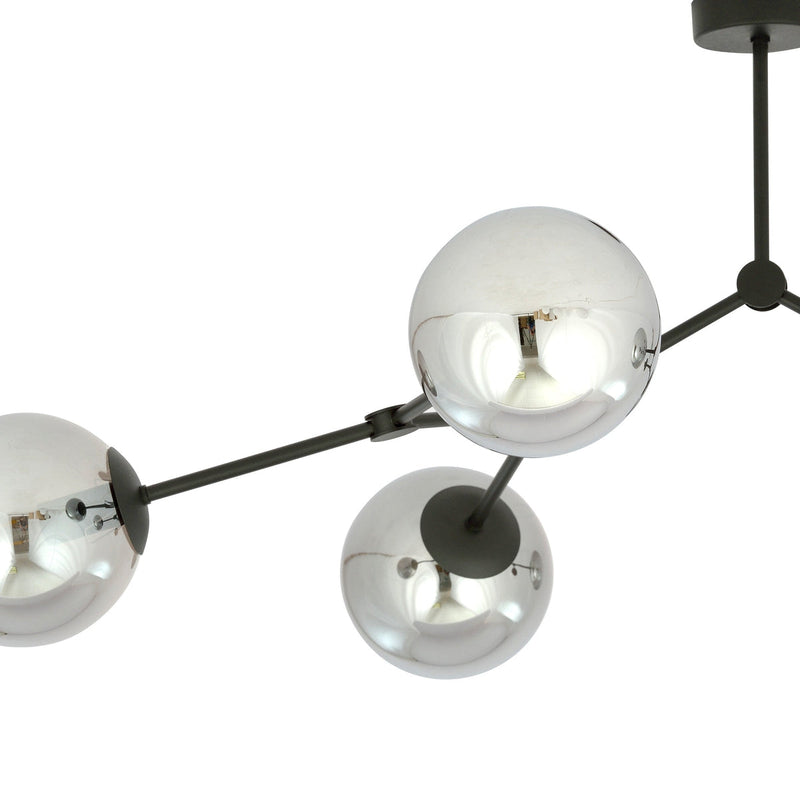 Space taklampe 4 lys - Svart/Røykfarget-Taklamper-Emibig-1134/4-Lightup.no