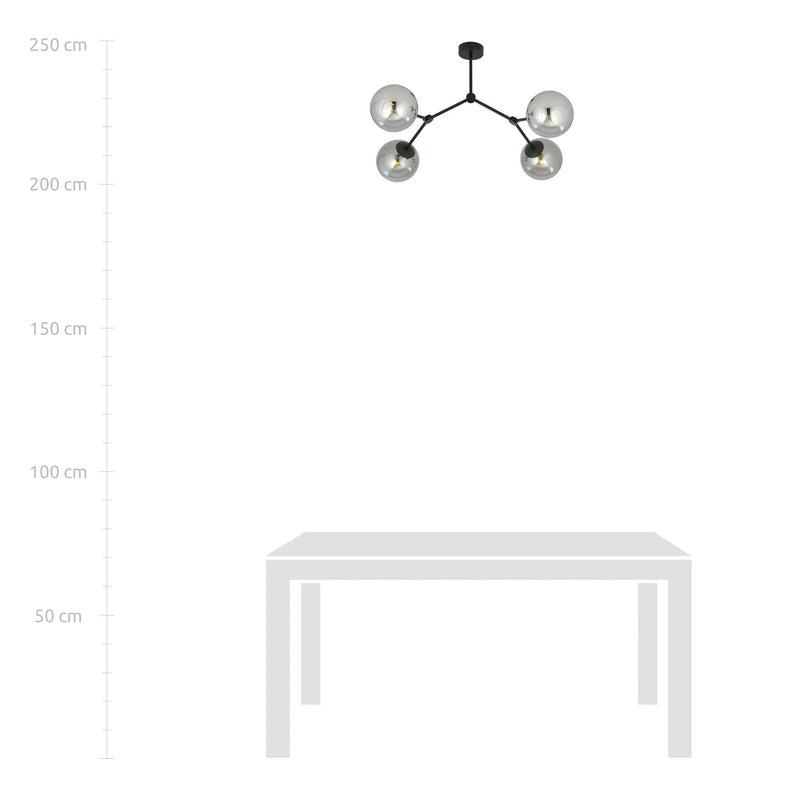 Space taklampe 4 lys - Svart/Røykfarget-Taklamper-Emibig-1134/4-Lightup.no