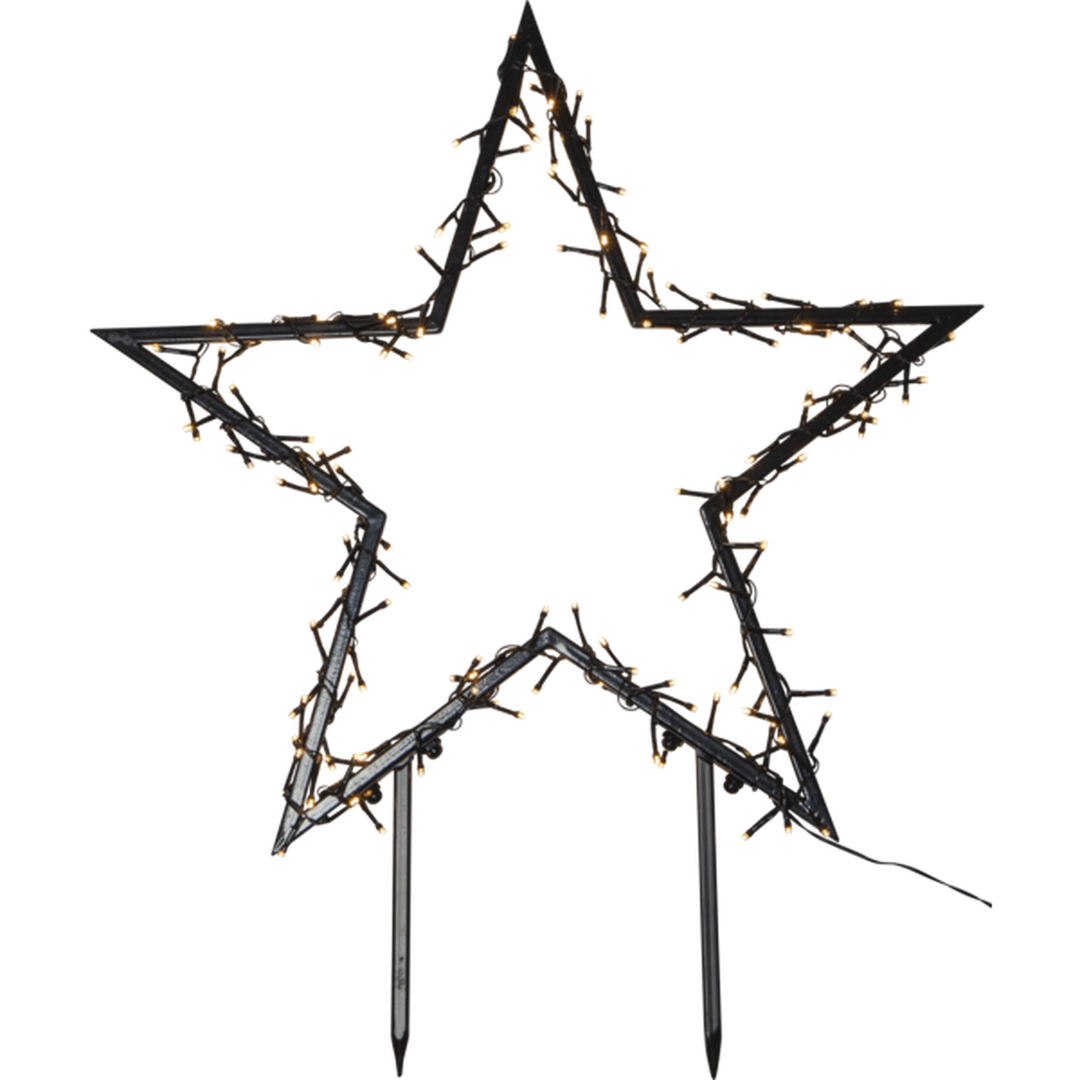 Spiky Stjerne for utendørsbruk 73 cm IP44 140 LED Varmhvit - Svart-Julebelysning dekor og pynt ute-Star Trading-475-12-Lightup.no