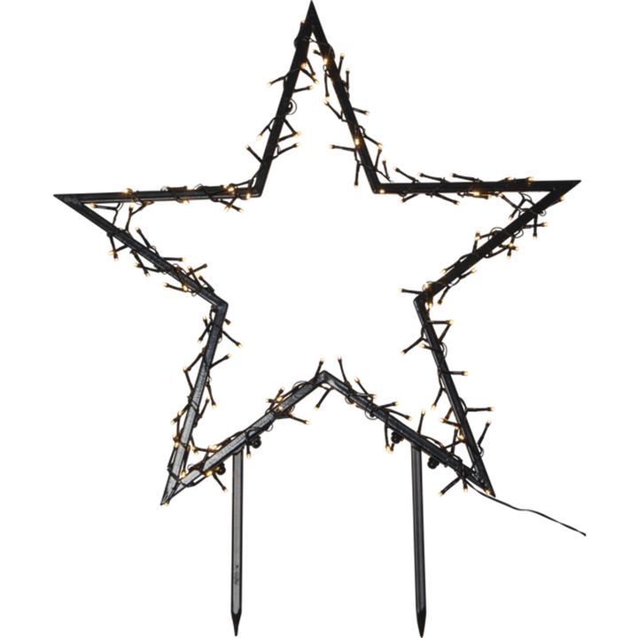 Spiky Stjerne for utendørsbruk 73 cm IP44 140 LED Varmhvit - Svart-Julebelysning dekor og pynt ute-Star Trading-475-12-Lightup.no