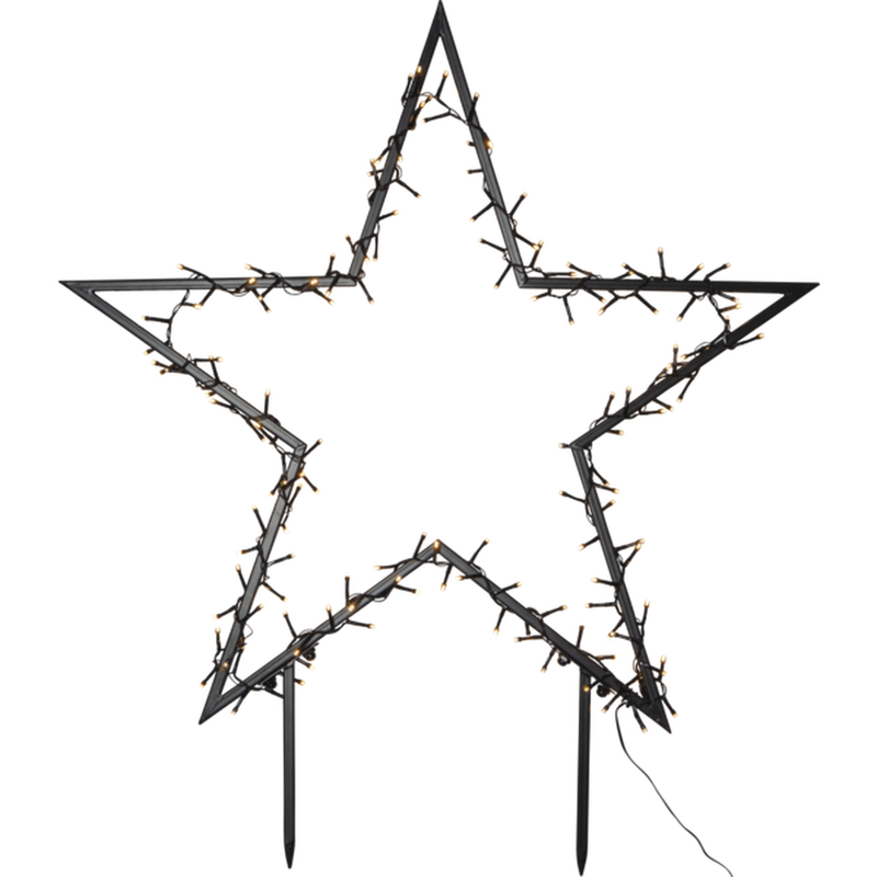 Spiky Stjerne for utendørsbruk 90 cm IP44 150 LED Varmhvit - Svart-Julebelysning dekor og pynt ute-Star Trading-475-13-Lightup.no