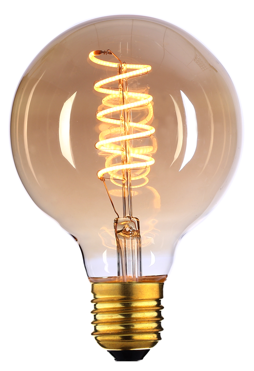 Spiral filament E27 4W 95 mm dimbar - Amber-LED-pære E27 sokkel-Ms - belysning-801572-Lightup.no