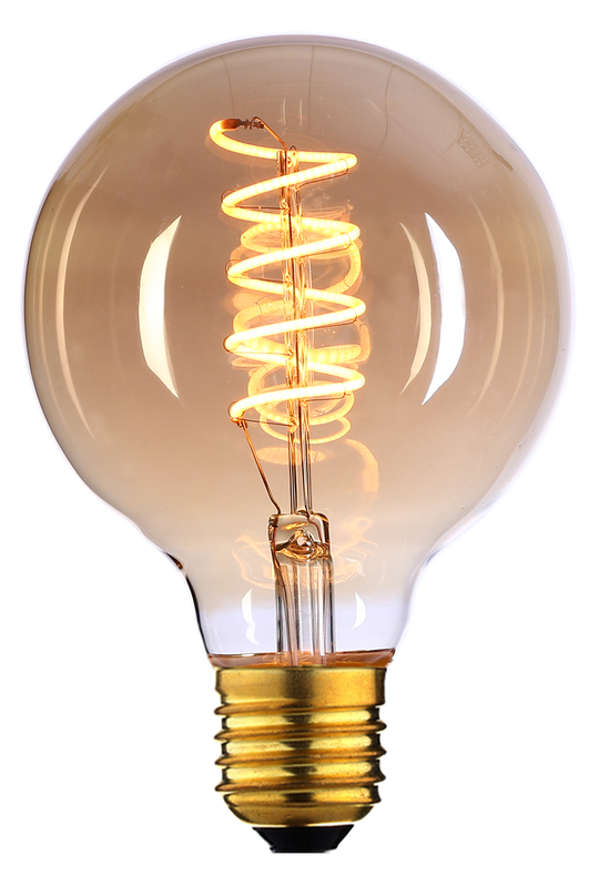 Spiral filament E27 4W 95 mm dimbar - Amber-LED-pære E27 sokkel-Ms - belysning-801572-Lightup.no