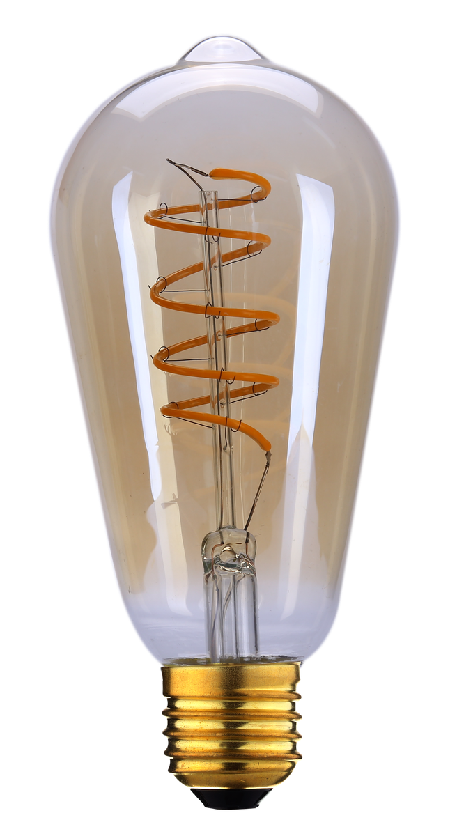 Spiral filament lanterne E27 4W dimbar - Amber-LED-pære E27 sokkel-Ms - belysning-Amber-801571-Lightup.no