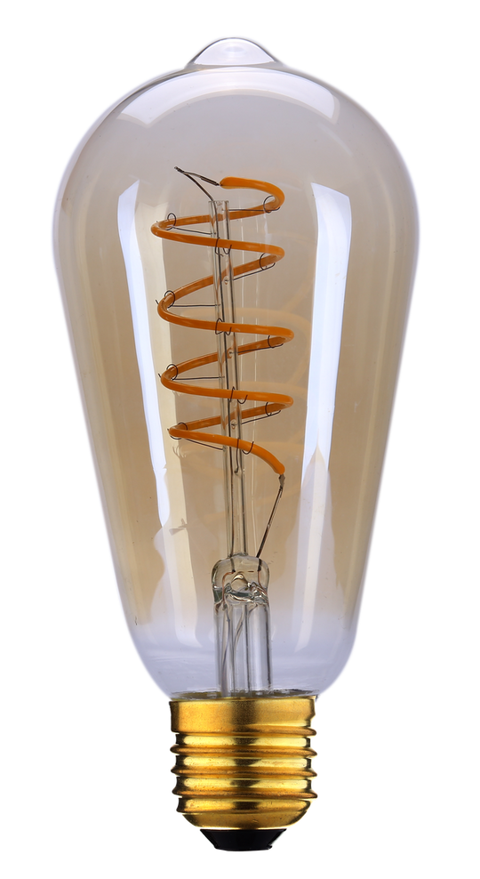 Spiral filament lanterne E27 4W dimbar - Amber-LED-pære E27 sokkel-Ms - belysning-Amber-801571-Lightup.no