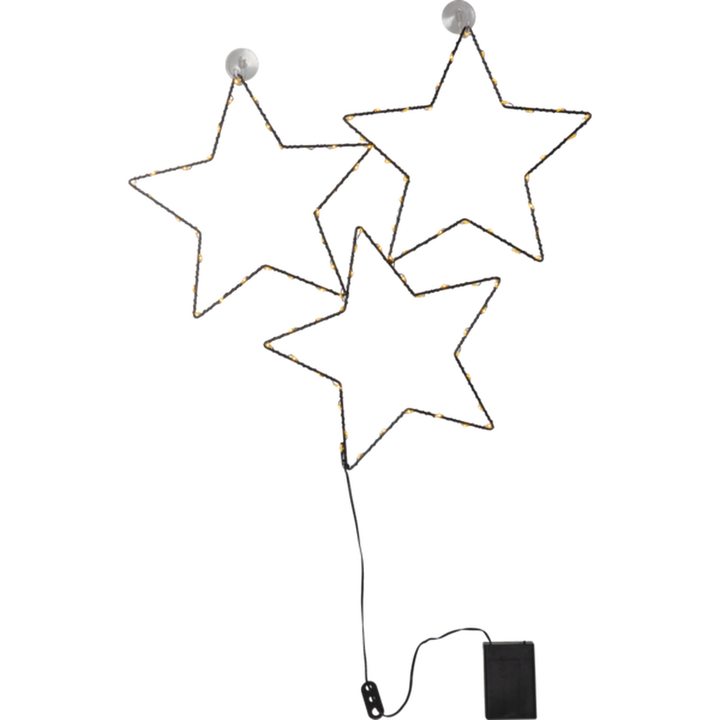 Stella 3 stjerner med sugekopp batteridrevet med timer-Julebelysning dekor og pynt-Star Trading-701-46-Lightup.no