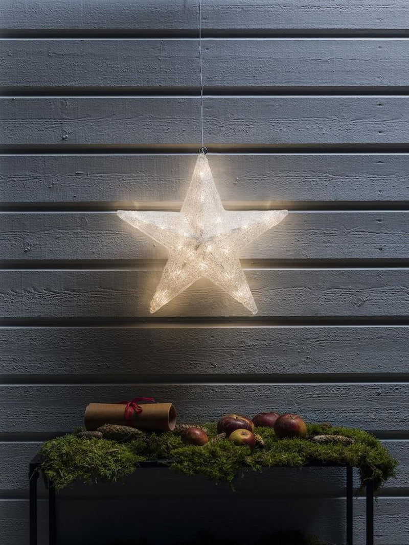 Stjerne, akryl 40 cm-Julebelysning dekor og pynt ute-Konstsmide-4483-103-Lightup.no